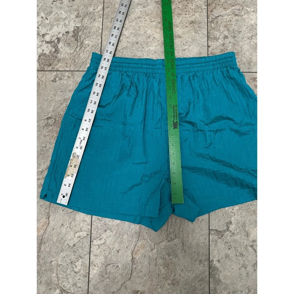The Body Co Vintage Teal Blue Athletic Shorts Elastic Waist 90s Sportswear READ‎